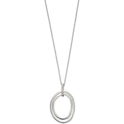 Elements Silver Organic Double Link Pendant - Silver