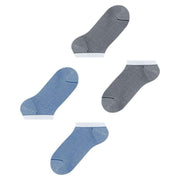 Esprit Allover Stripe 2 Pack Sneaker Socks - Blue Mix