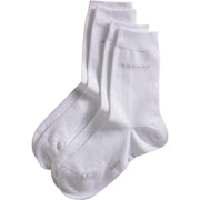 Esprit Basic Easy 2 Pack Mid-Calf Socks - White