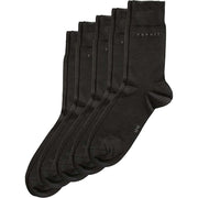 Esprit Basic Fine Knit 5 Pack Socks - Black