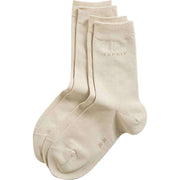Esprit Basic Fine Knit Mid-Calf 2 Pack Socks - Cream