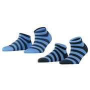 Esprit Mesh Stripe 2 Pack Sneaker Socks - Blue