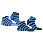 Esprit Mesh Stripe 2 Pack Sneaker Socks - Blue
