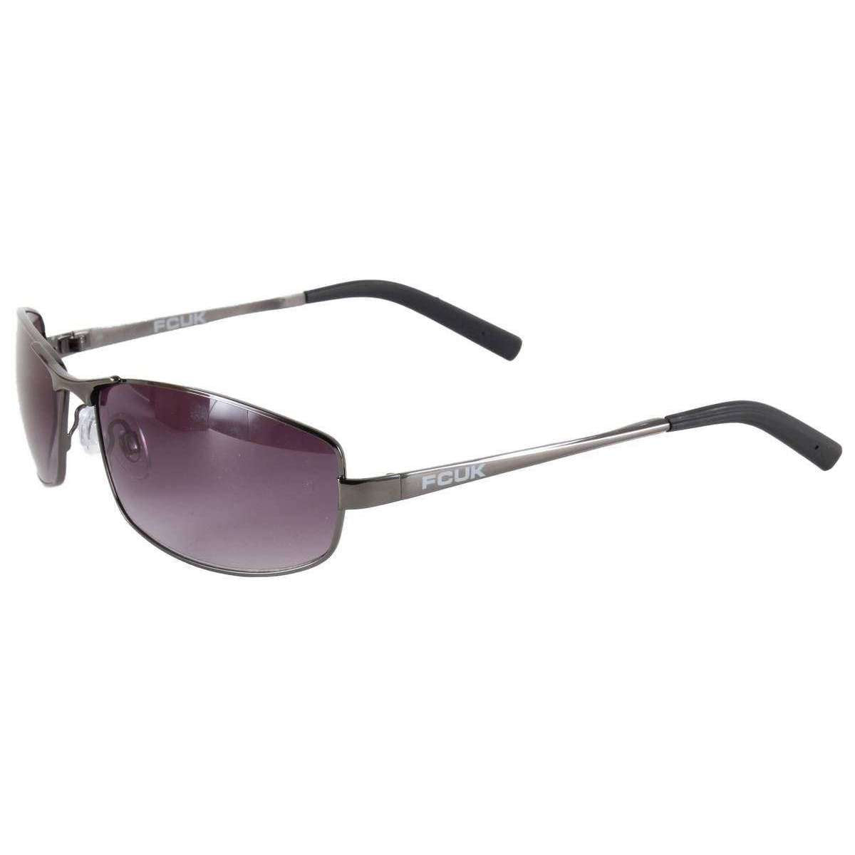 French Connection Wrapped Metal Sunglasses Dark Gunmetal Grey