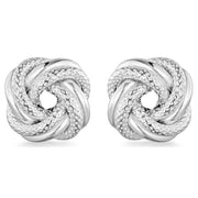 KJ Beckett Textured Knot Stud Earrings - Silver