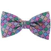 Knightsbridge Neckwear Diagonal Squares Silk Bow Tie - Multi-colour