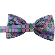 Knightsbridge Neckwear Diagonal Squares Silk Bow Tie - Multi-colour
