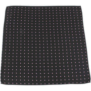 Knightsbridge Neckwear Pin Dot Silk Pocket Square - Black/Pink