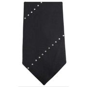 Knightsbridge Neckwear Striped Diamante Tie - Black/Silver