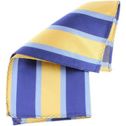 Knightsbridge Neckwear Striped Silk Pocket Square - Yellow/Blue