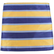Knightsbridge Neckwear Striped Silk Pocket Square - Yellow/Blue