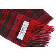 Locharron of Scotland Bowhill Grant Modern Lambswool Scarf - Red