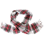 Locharron of Scotland Stewart Dress Modern Lambswool Scarf - White/Green/Red