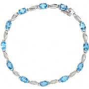 Mark Milton Topaz Birthstone Bead Bracelet - Blue/White Gold