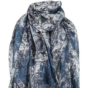 Michelsons of London Abstract Floral Paisley Scarf - Navy