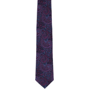 Michelsons of London All Over Paisley Tie and Pocket Square Set - Pink/Blue