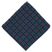 Michelsons of London Bold Medallion Silk Pocket Square - Teal