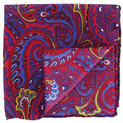 Michelsons of London Bright Paisley Silk Pocket Square - Pink