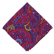 Michelsons of London Bright Paisley Silk Pocket Square - Pink
