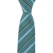 Michelsons of London Classic Double Stripe Silk Tie - Teal