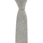 Michelsons of London Complex Paisley Polyester Tie and Pocket Square Set - Taupe
