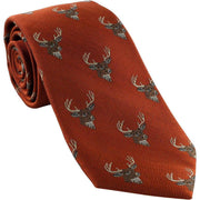 Michelsons of London Deer Silk Tie - Orange