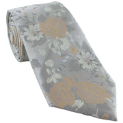 Michelsons of London Floral Wedding Tie and Pocket Square Set - Gold/Ecru