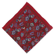 Michelsons of London Garden Floral Silk Pocket Square - Red