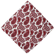Michelsons of London Paisley Silk Pocket Square - Red
