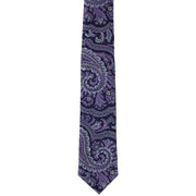 Michelsons of London Paisley Tie and Pocket Square Set - Purple