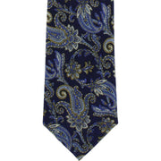 Michelsons of London Paisley Wool Tie - Blue