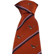 Michelsons of London Pheasant Silk Tie - Orange