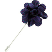 Michelsons of London Puppy Tooth Flower Lapel Pin - Teal/Purple