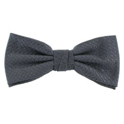 Michelsons of London Semi Plain Bow Tie and Pocket Square Set - Grey