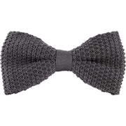 Michelsons of London Silk Knitted Bow Tie - Charcoal