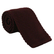 Michelsons of London Silk Knitted Tie - Burgundy