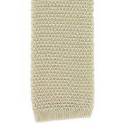 Michelsons of London Silk Knitted Tie - Cream