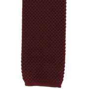 Michelsons of London Skinny Silk Knitted Tie - Wine Red
