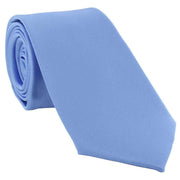 Michelsons of London Slim Satin Polyester Pocket Square and Tie Set - Ice Blue