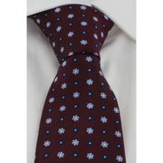 Michelsons of London Small Flower Tie and Pocket Square Set - Wine