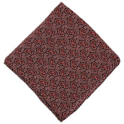 Michelsons of London Small Paisley Silk Handkerchief - Burgundy