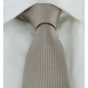 Michelsons of London Textured Geo Silk Tie and Pocket Square Set - Taupe