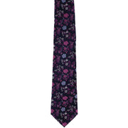 Michelsons of London Vibrant Floral Silk Tie - Magenta