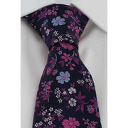 Michelsons of London Vibrant Floral Silk Tie - Magenta