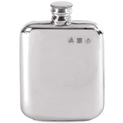 Orton West 4oz Pewter Screw Top Hip Flask - Silver