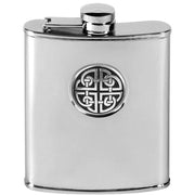 Orton West 6oz Stainless Steel Celtic Knot Hip Flask - Silver