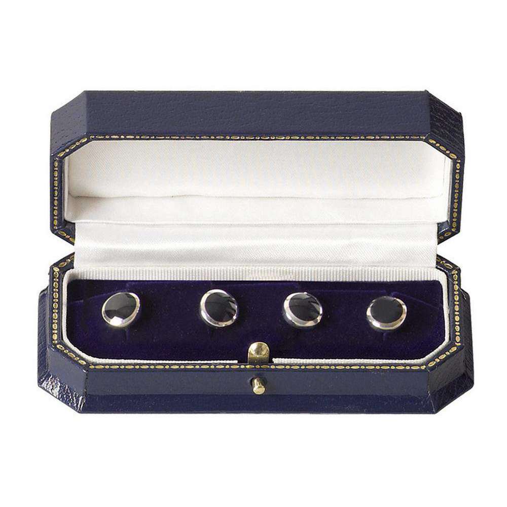 silver dress studs Shirt studs for tailcoat & tuxedo silver & white