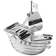 Orton West Pirate Ship Money Box - Silver