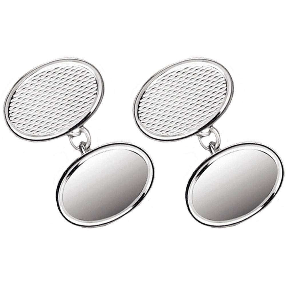 Mens Silver Orton West Sterling Silver Chain Link Cufflinks