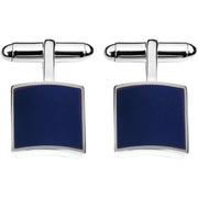 Orton West Sterling Silver Lapis Lazuli Square Cufflinks - Silver/Blue